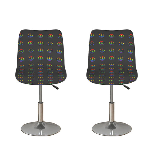 Rainbow LGBT Peace Sign Pattern Print Bar Stool Covers