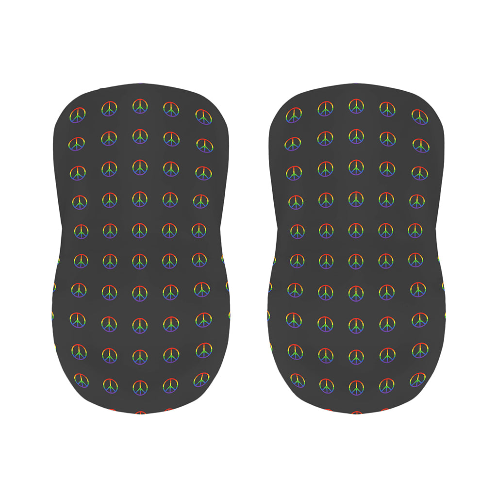 Rainbow LGBT Peace Sign Pattern Print Bar Stool Covers