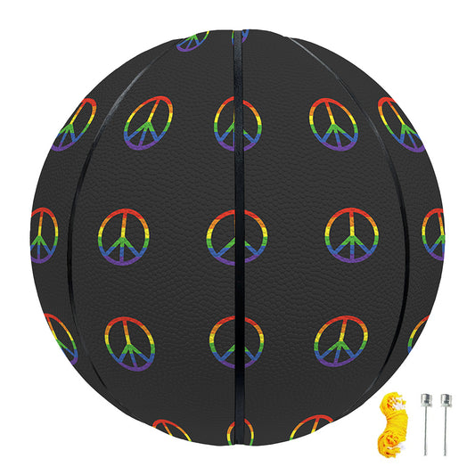 Rainbow LGBT Peace Sign Pattern Print Basketball