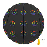 Rainbow LGBT Peace Sign Pattern Print Basketball
