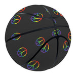 Rainbow LGBT Peace Sign Pattern Print Basketball