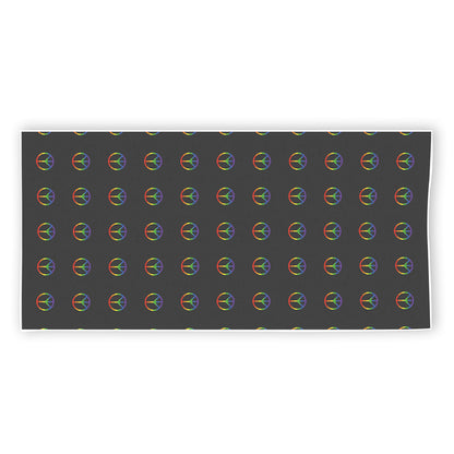 Rainbow LGBT Peace Sign Pattern Print Beach Towel