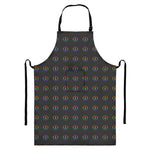 Rainbow LGBT Peace Sign Pattern Print Bib Apron With Pocket