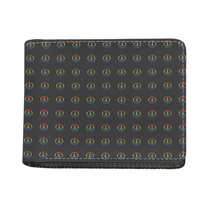 Rainbow LGBT Peace Sign Pattern Print Bifold Wallet