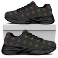 Rainbow LGBT Peace Sign Pattern Print Black Chunky Shoes