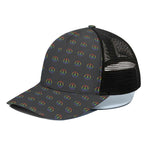 Rainbow LGBT Peace Sign Pattern Print Black Mesh Trucker Cap