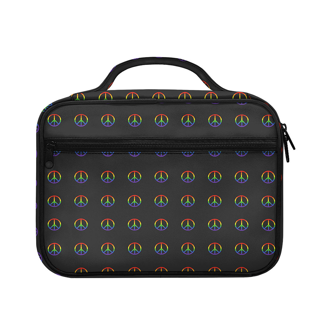 Rainbow LGBT Peace Sign Pattern Print Briefcase Bible Bag