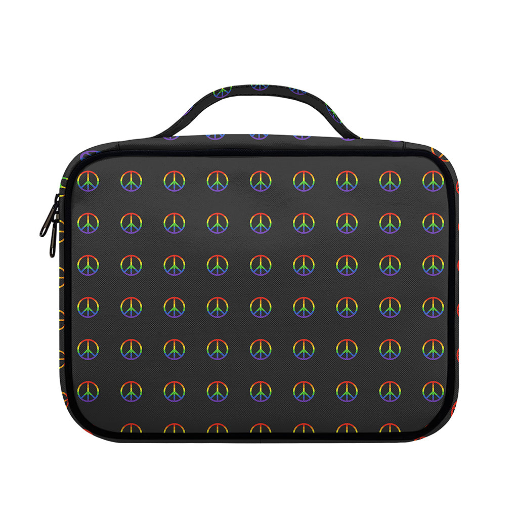 Rainbow LGBT Peace Sign Pattern Print Briefcase Bible Bag