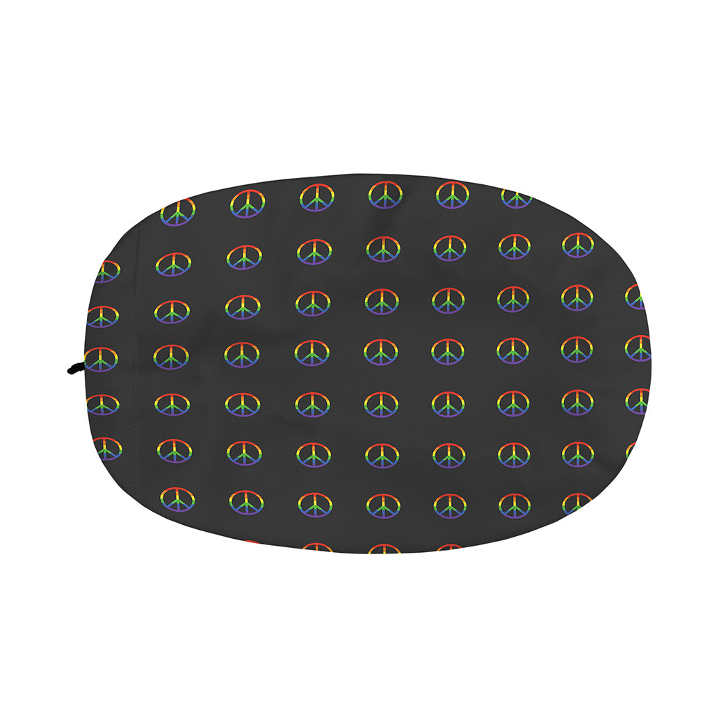 Rainbow LGBT Peace Sign Pattern Print Car Side Mirror Covers
