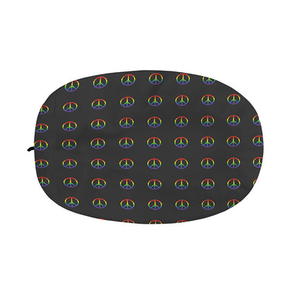 Rainbow LGBT Peace Sign Pattern Print Car Side Mirror Covers