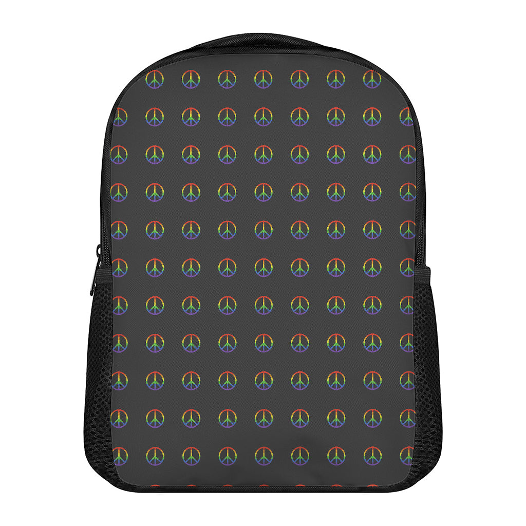 Rainbow LGBT Peace Sign Pattern Print Casual Backpack