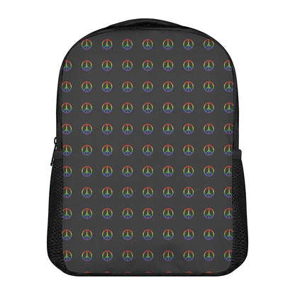 Rainbow LGBT Peace Sign Pattern Print Casual Backpack