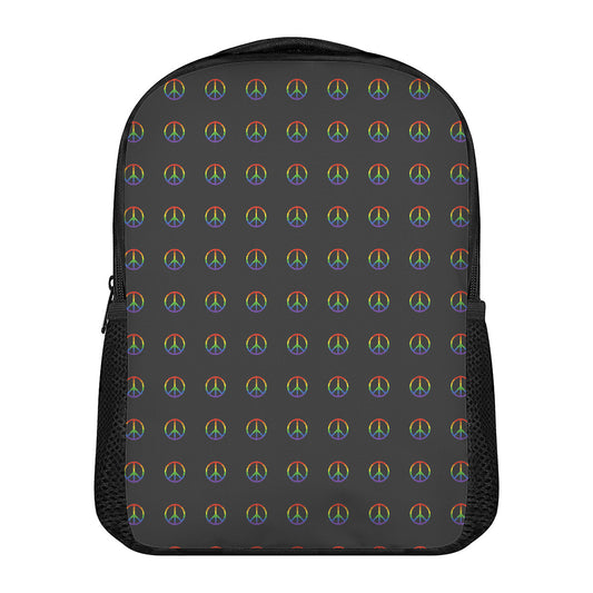 Rainbow LGBT Peace Sign Pattern Print Casual Backpack
