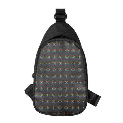 Rainbow LGBT Peace Sign Pattern Print Chest Bag