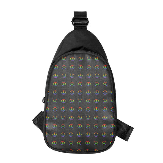 Rainbow LGBT Peace Sign Pattern Print Chest Bag