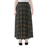 Rainbow LGBT Peace Sign Pattern Print Chiffon Maxi Skirt