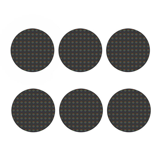 Rainbow LGBT Peace Sign Pattern Print Coaster Set