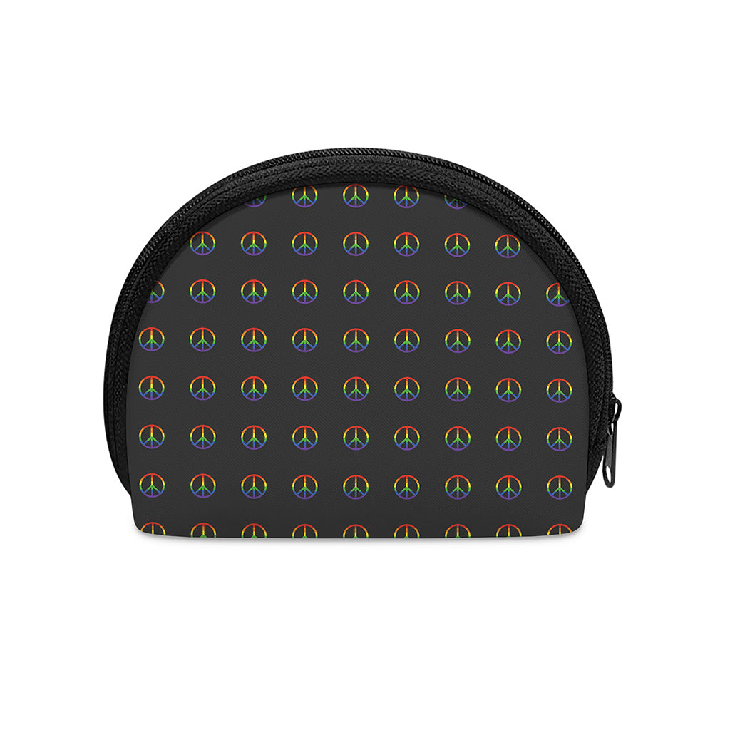 Rainbow LGBT Peace Sign Pattern Print Coin Purse