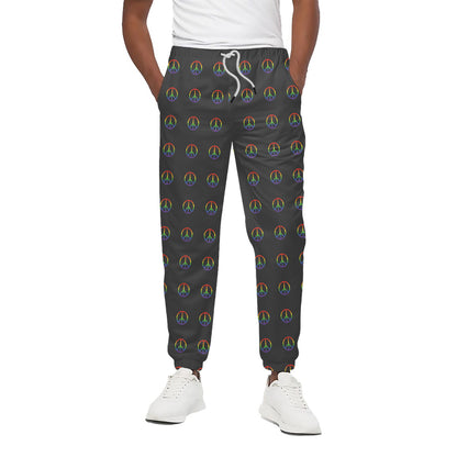 Rainbow LGBT Peace Sign Pattern Print Cotton Pants