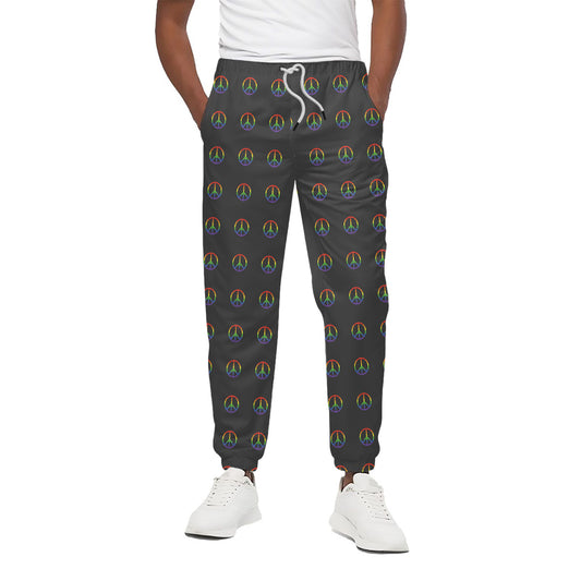 Rainbow LGBT Peace Sign Pattern Print Cotton Pants
