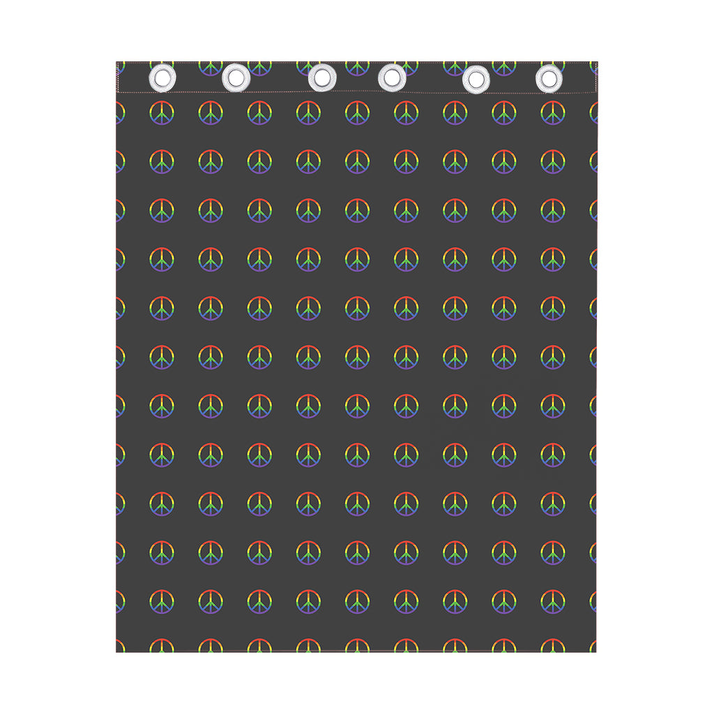 Rainbow LGBT Peace Sign Pattern Print Curtain