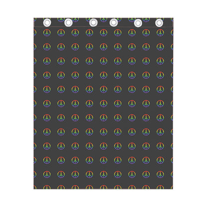 Rainbow LGBT Peace Sign Pattern Print Curtain