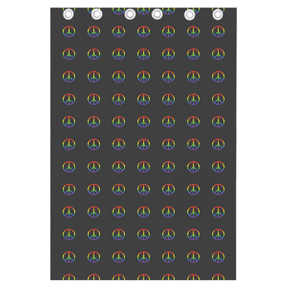 Rainbow LGBT Peace Sign Pattern Print Curtain