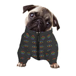 Rainbow LGBT Peace Sign Pattern Print Dog Zip Up Jacket