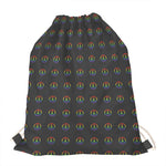 Rainbow LGBT Peace Sign Pattern Print Drawstring Bag
