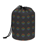 Rainbow LGBT Peace Sign Pattern Print Drawstring Makeup Bag