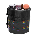 Rainbow LGBT Peace Sign Pattern Print Drawstring Makeup Bag