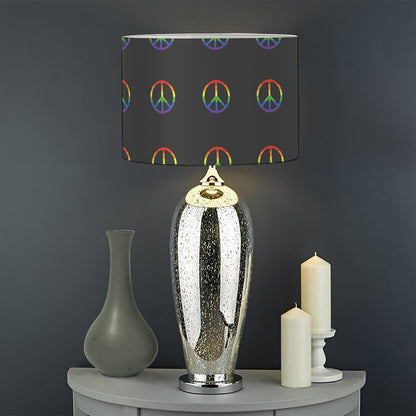 Rainbow LGBT Peace Sign Pattern Print Drum Lamp Shade