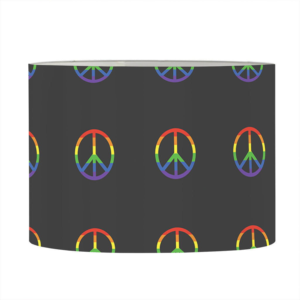 Rainbow LGBT Peace Sign Pattern Print Drum Lamp Shade
