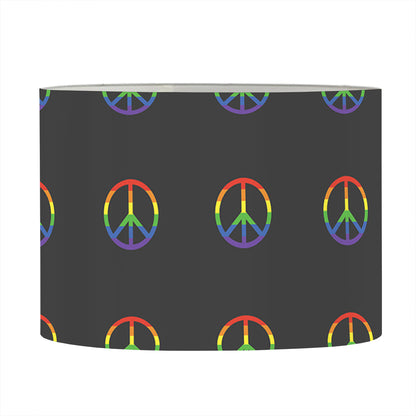Rainbow LGBT Peace Sign Pattern Print Drum Lamp Shade