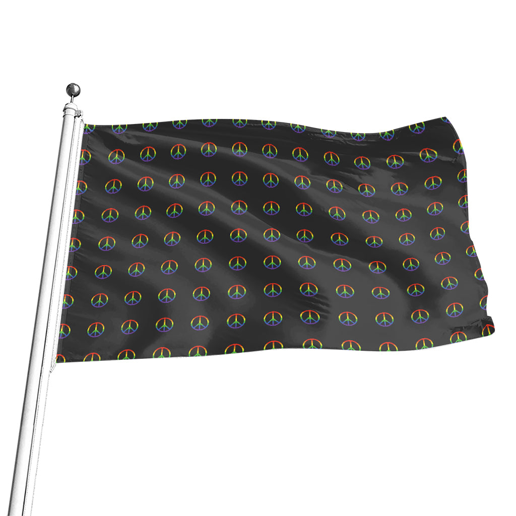Rainbow LGBT Peace Sign Pattern Print Flag