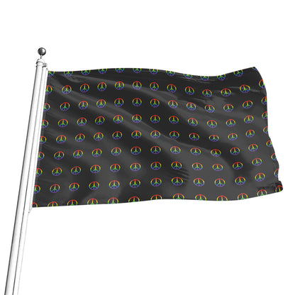 Rainbow LGBT Peace Sign Pattern Print Flag