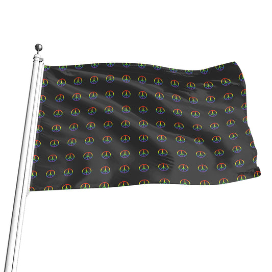 Rainbow LGBT Peace Sign Pattern Print Flag