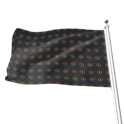Rainbow LGBT Peace Sign Pattern Print Flag