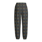 Rainbow LGBT Peace Sign Pattern Print Fleece Lined Knit Pants