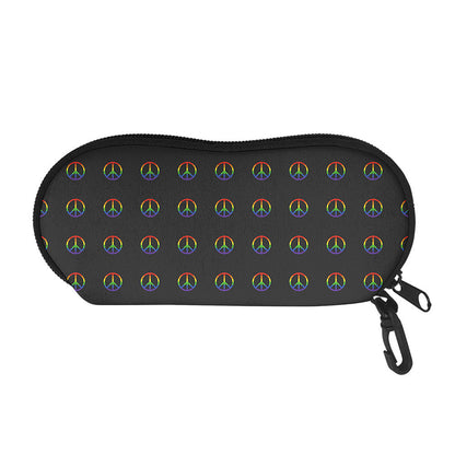 Rainbow LGBT Peace Sign Pattern Print Glasses Case