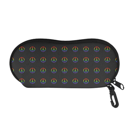 Rainbow LGBT Peace Sign Pattern Print Glasses Case