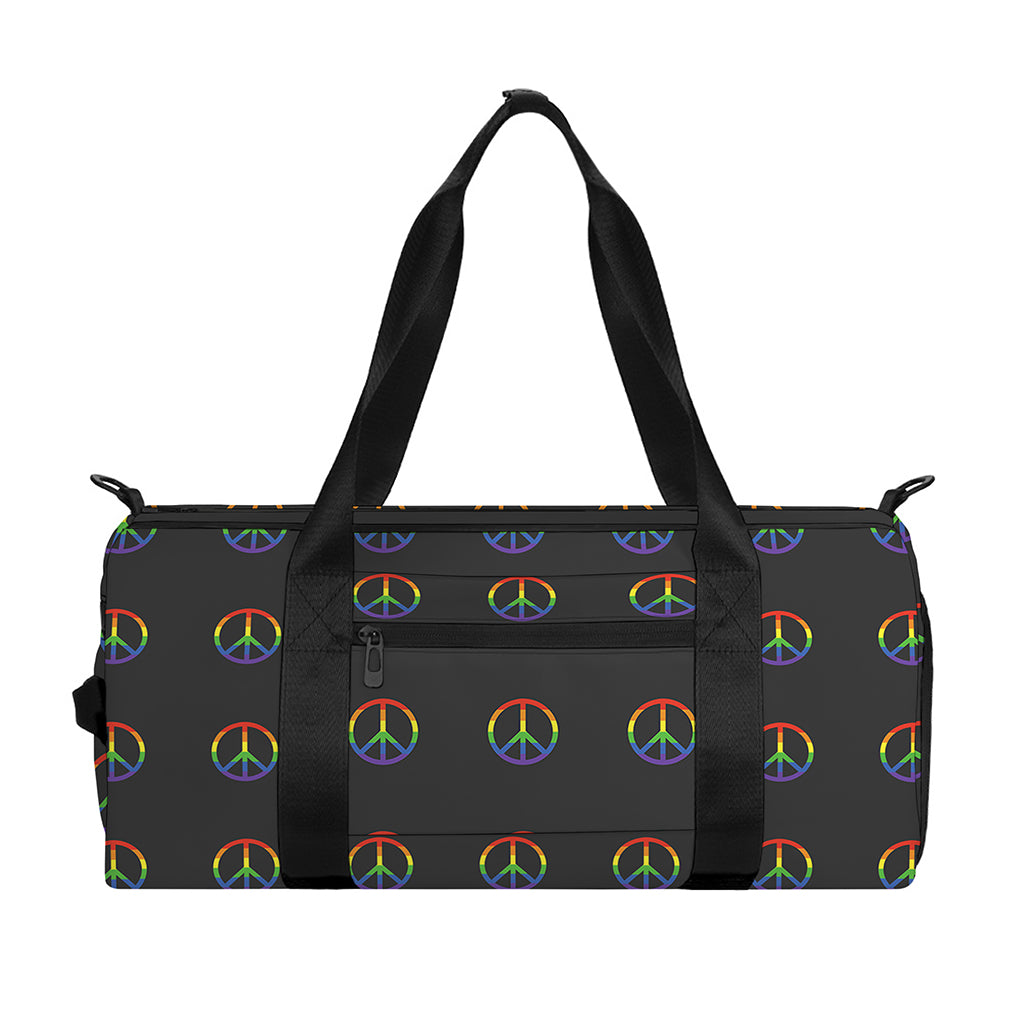 Rainbow LGBT Peace Sign Pattern Print Gym Bag