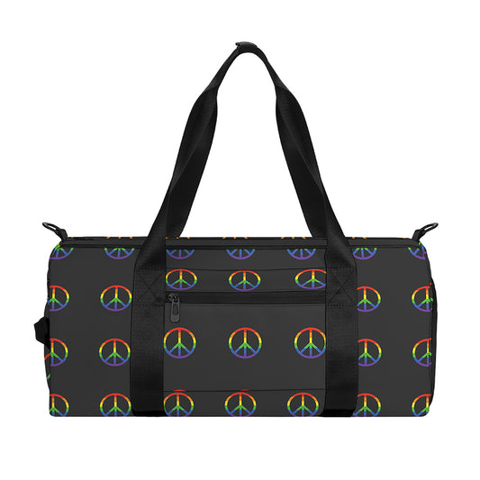 Rainbow LGBT Peace Sign Pattern Print Gym Bag