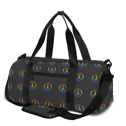 Rainbow LGBT Peace Sign Pattern Print Gym Bag