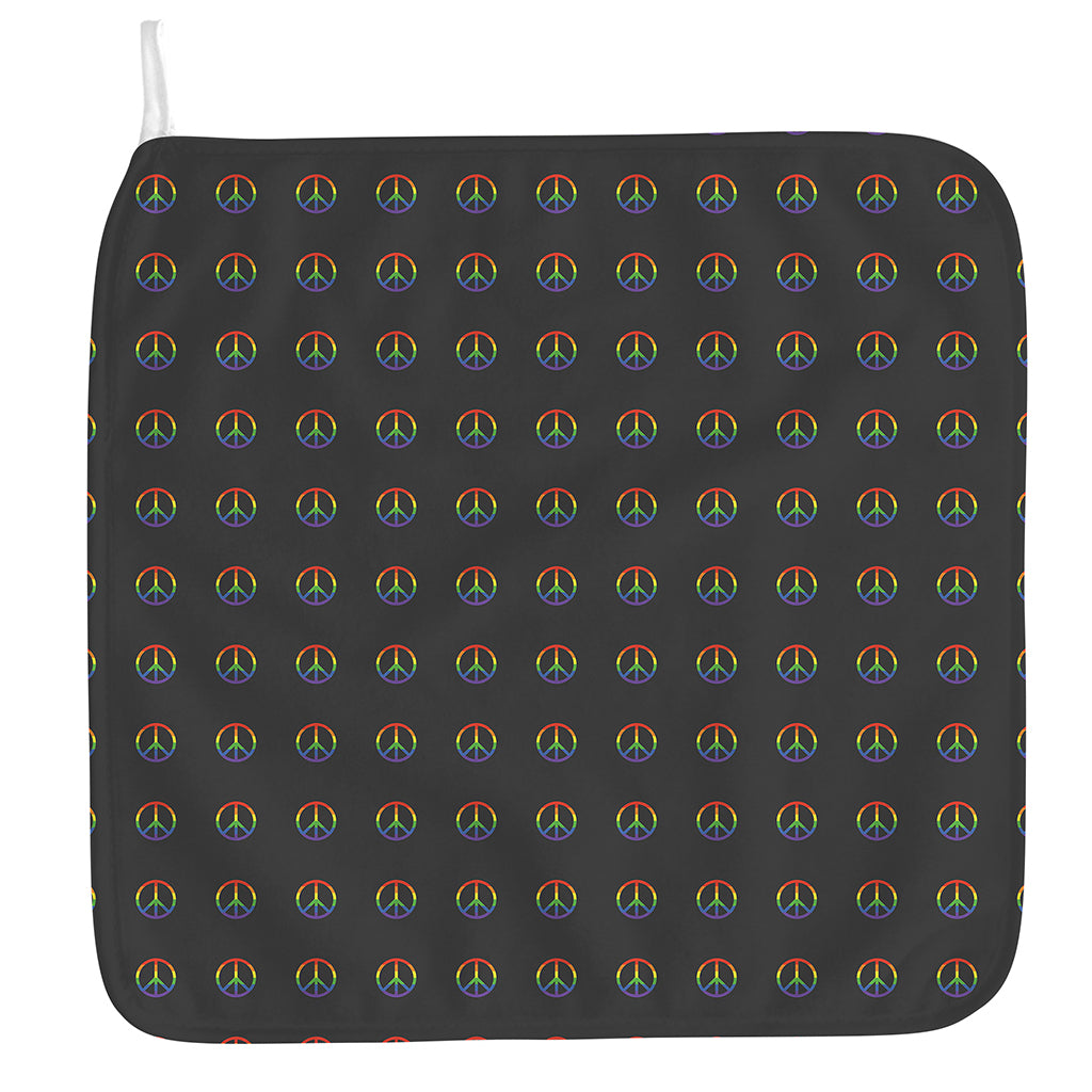 Rainbow LGBT Peace Sign Pattern Print Hand Towel