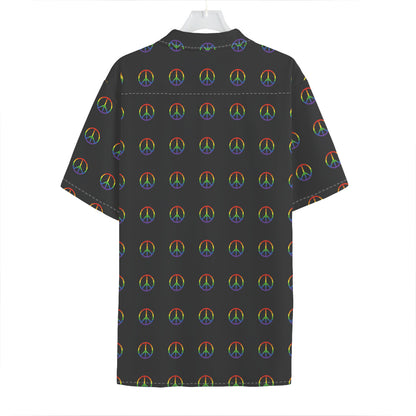 Rainbow LGBT Peace Sign Pattern Print Hawaiian Shirt