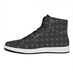 Rainbow LGBT Peace Sign Pattern Print High Top Leather Sneakers