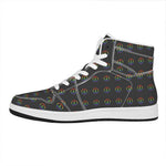 Rainbow LGBT Peace Sign Pattern Print High Top Leather Sneakers