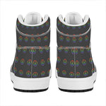 Rainbow LGBT Peace Sign Pattern Print High Top Leather Sneakers