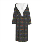 Rainbow LGBT Peace Sign Pattern Print Hooded Bathrobe
